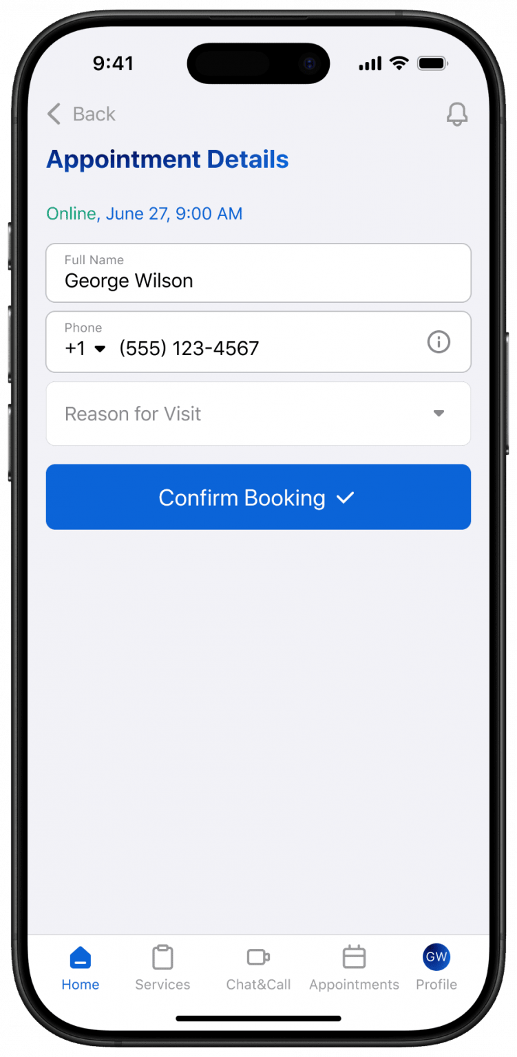 React Native для частной клиники