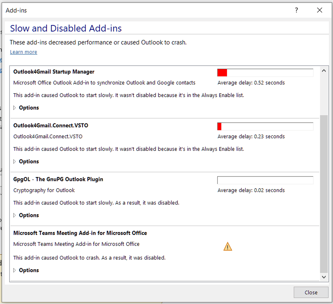 Managing Add-ins in Outlook 